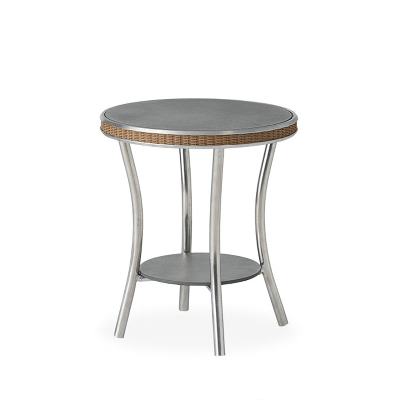 Lloyd Flanders Essence 20" Round End Table with Charcoal Glass