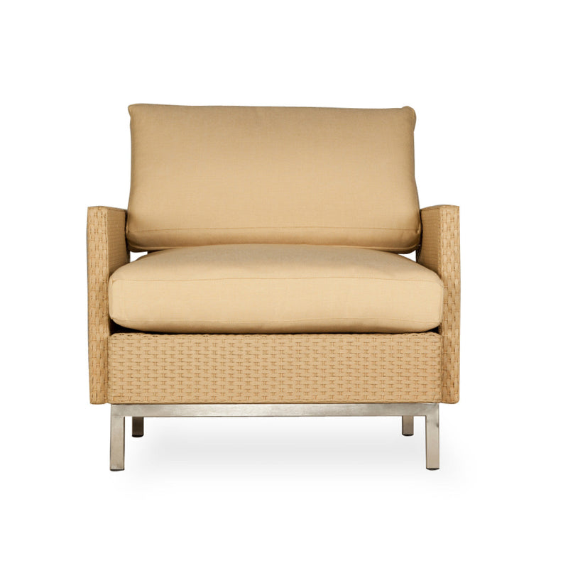 Lloyd Flanders Elements Wicker Outdoor Lounge Chair with Loom Arms and Back