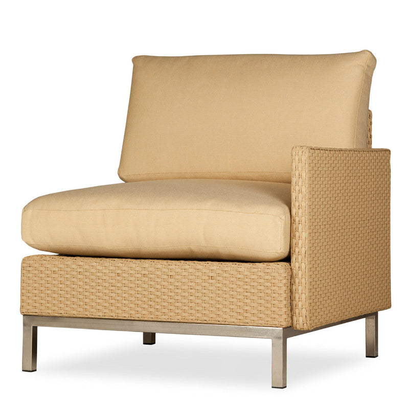 Lloyd Flanders Elements Wicker Outdoor Left Arm Lounge Chair with Loom Arm and Back