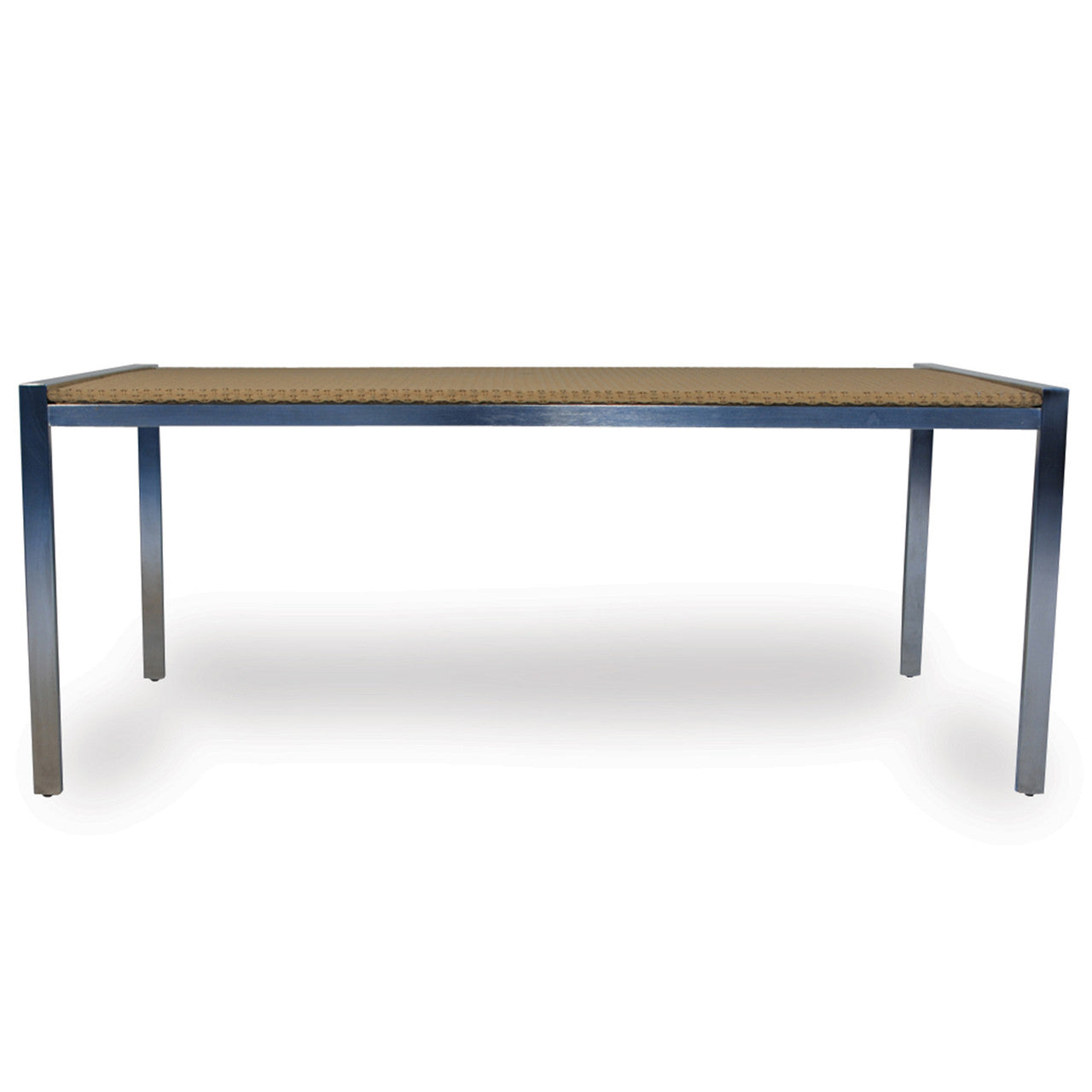 Lloyd Flanders Elements Wicker 71" Rectangle Dining Table With Stainless Steel Base