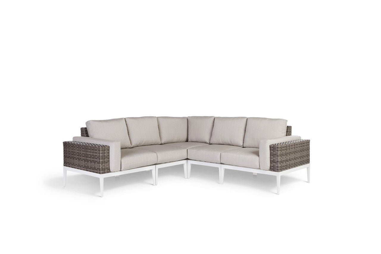 South Sea Rattan Stevie 3 Piece Wicker Bolster Sectional