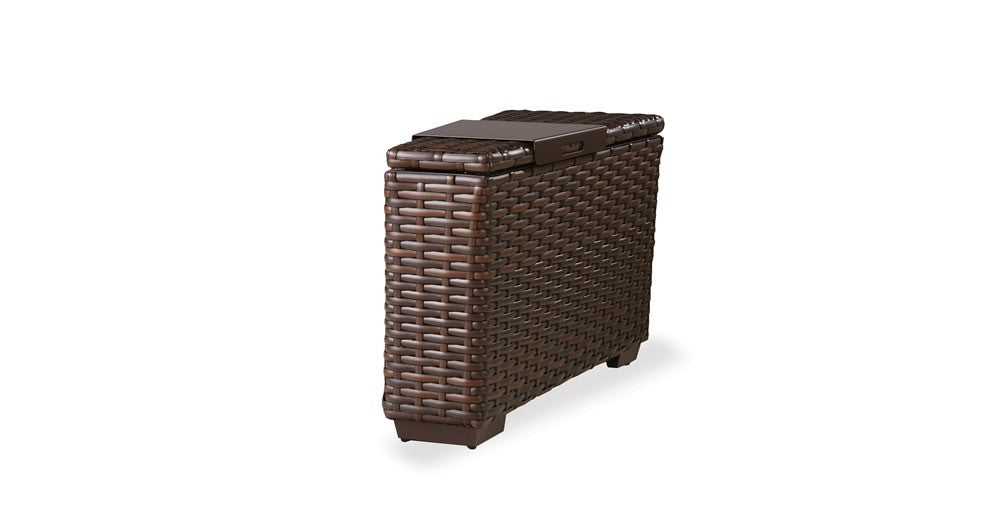 Lloyd Flanders Contempo Wicker Wedge Table w/Hinged Woven Top