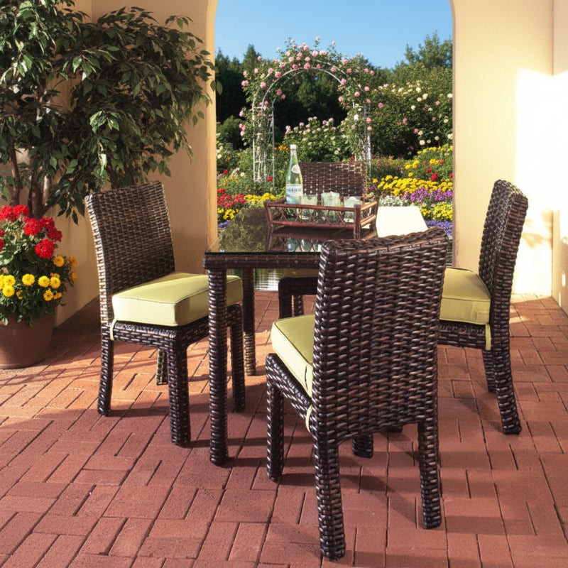South Sea Rattan Saint Tropez Wicker Outdoor 4-Person Square Dining Set