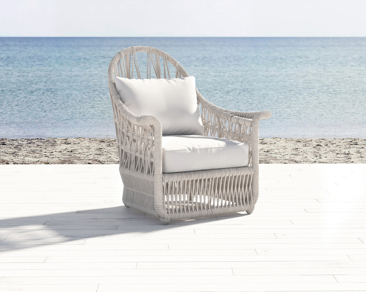 Sunset West Dana Rope Wing Chair with cushions