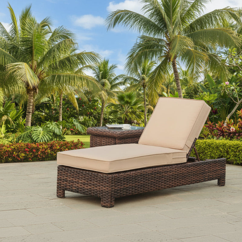 South Sea Rattan Saint Tropez Wicker Outdoor Chaise Lounge