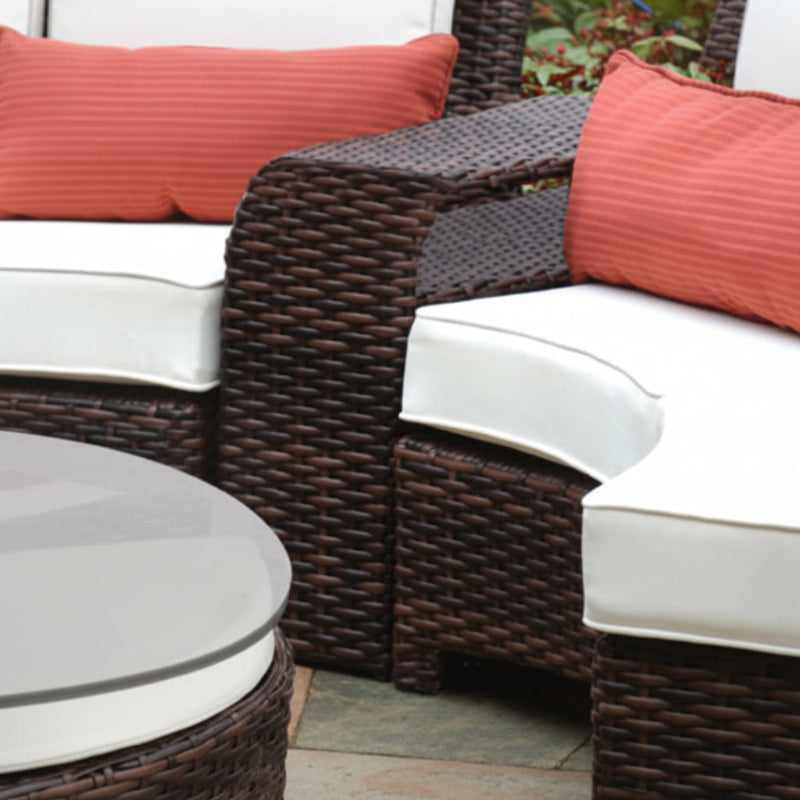 South Sea Rattan Saint Tropez Wicker Outdoor Sectional Pie Wedge Table