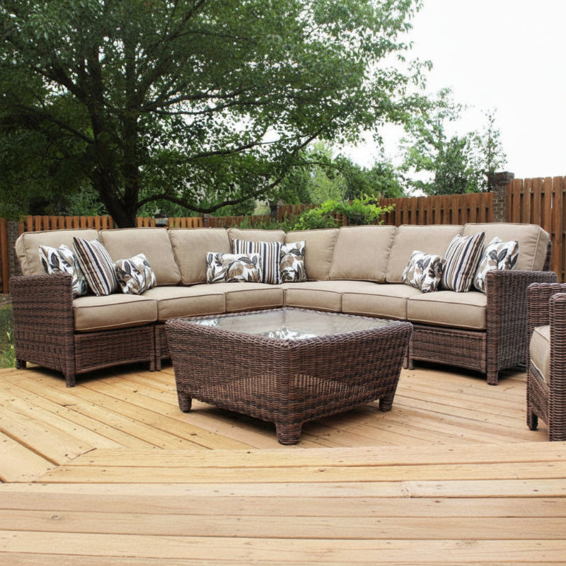 South Sea Rattan Del Ray Resin Wicker Outdoor Sectional Left End Piece