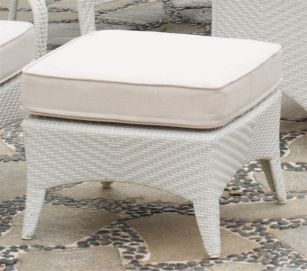 White resin wicker deals ottoman