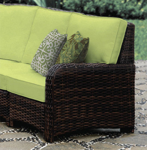 Replacement Cushions for South Sea Rattan Saint Tropez Wicker Sectional Armless Chair and Left and Right End Chair