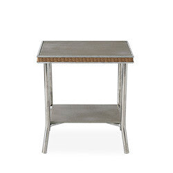 Lloyd Flanders Visions 20" Square End Table with Taupe Glass