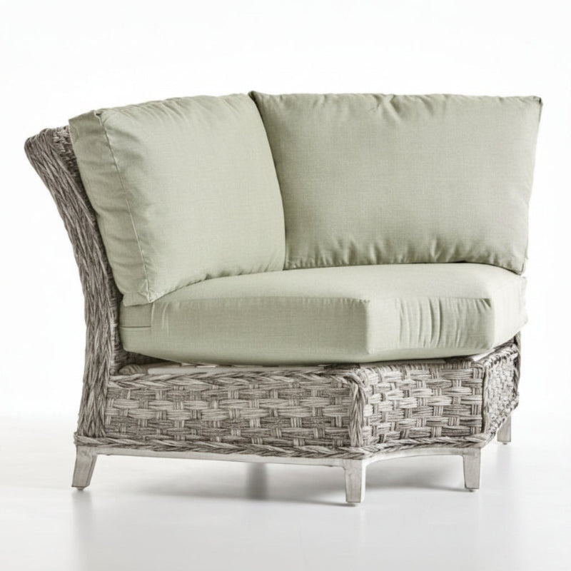 South Sea Rattan Grand Isle Wicker Outdoor Sectional Wedge Corner Chair