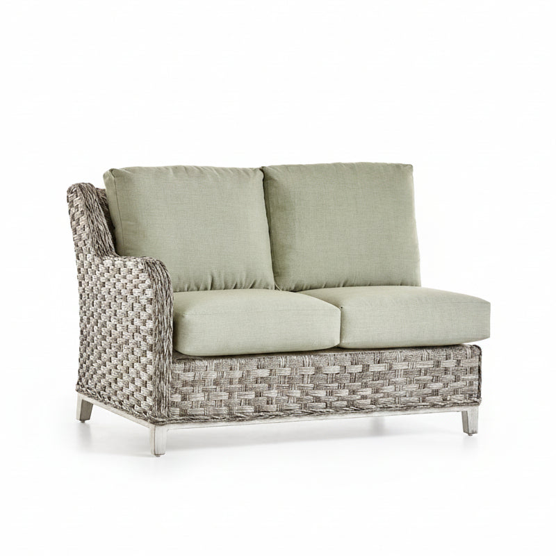 South Sea Rattan Grand Isle Wicker Outdoor Left Arm Facing Loveseat