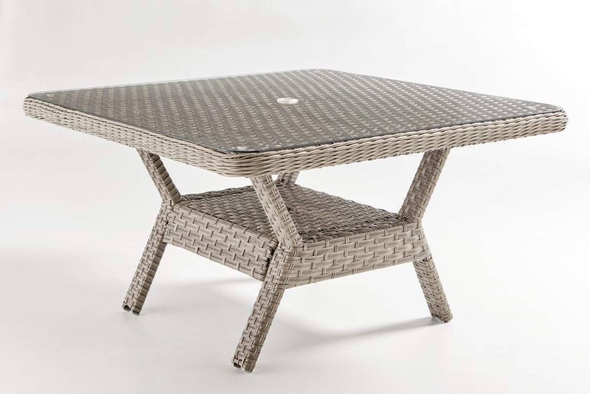 South Sea Rattan Mayfair Dining Chat Table with Glass Top