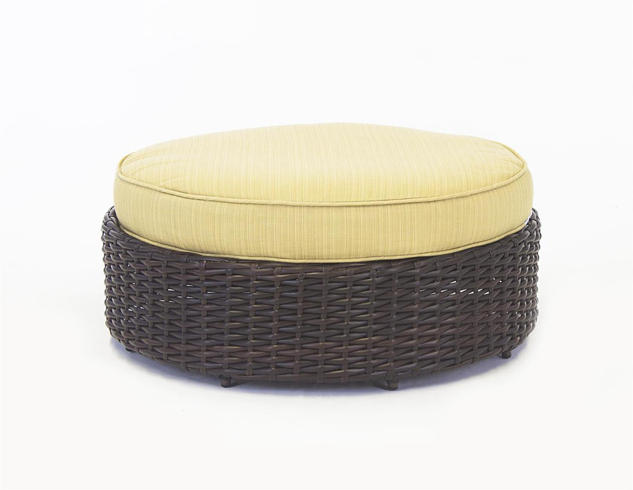 South Sea Rattan Saint Tropez Outdoor Round Wicker Ottoman