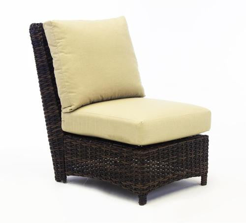 Replacement Cushions for South Sea Rattan Saint Tropez Wicker Sectional Armless Chair and Left and Right End Chair