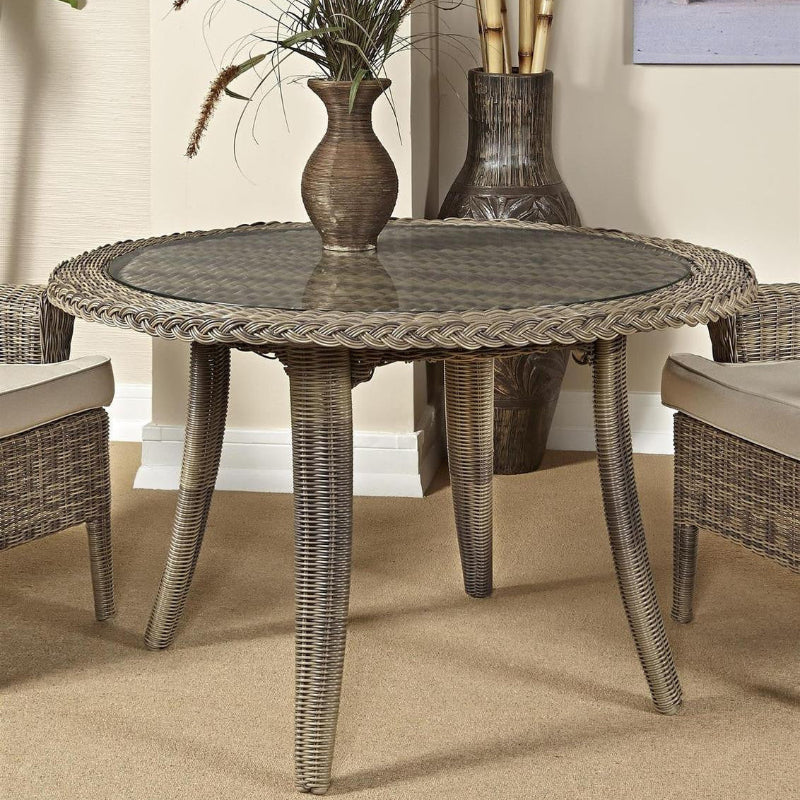 South Sea Rattan Provence Wicker Outdoor Round Dining Table