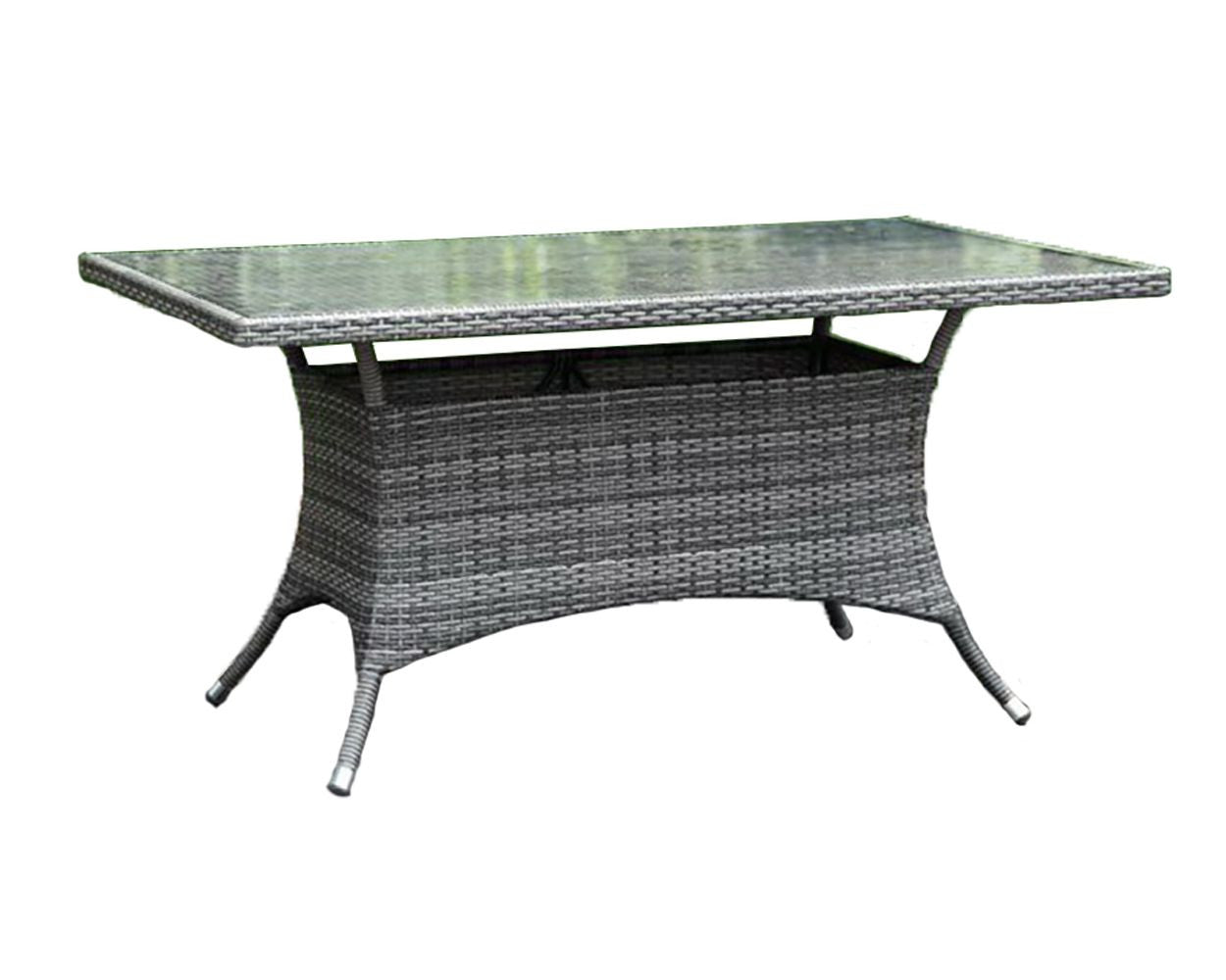 Hospitality Rattan Ultra Rectangular 36" x 60" Dining Table w/ Grey Glass