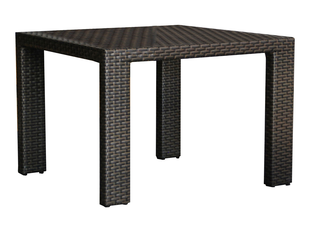 Hospitality Rattan Fiji Square Woven Dining Table w/ Glass