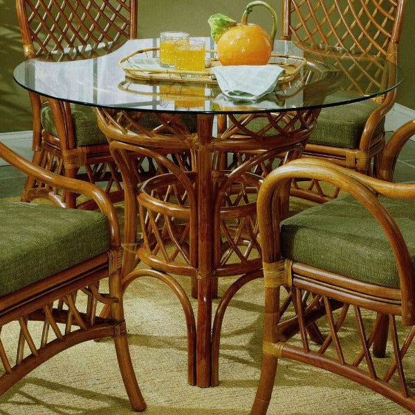 South Sea Rattan Antigua Indoor Dining Table With Size Options (Chairs Not Included)