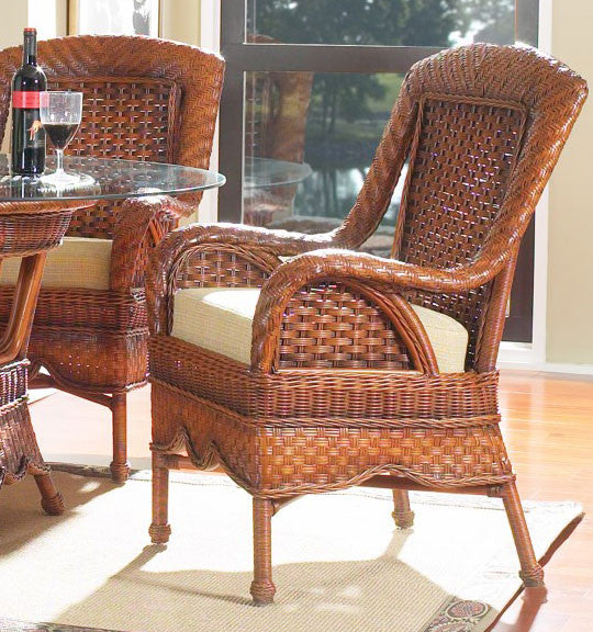 South Sea Rattan Autumn Morning Indoor Wicker Dining Arm Chair