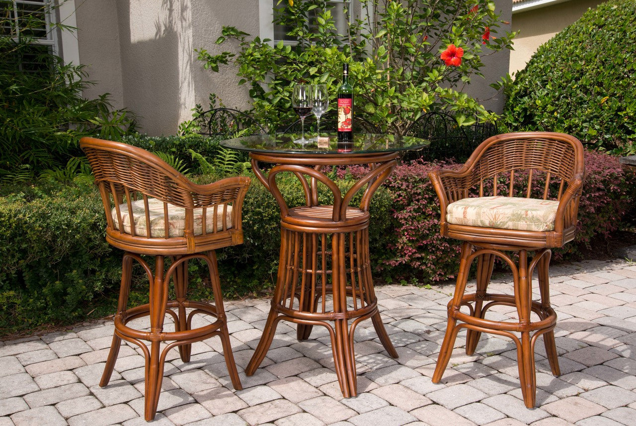 Alexander & Sheridan Bridgeport 3 Piece Rattan Indoor Pub Set