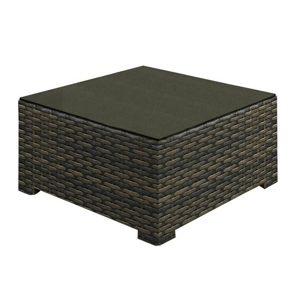 Forever Patio Brookside Wicker Square Coffee Table With Glass Top