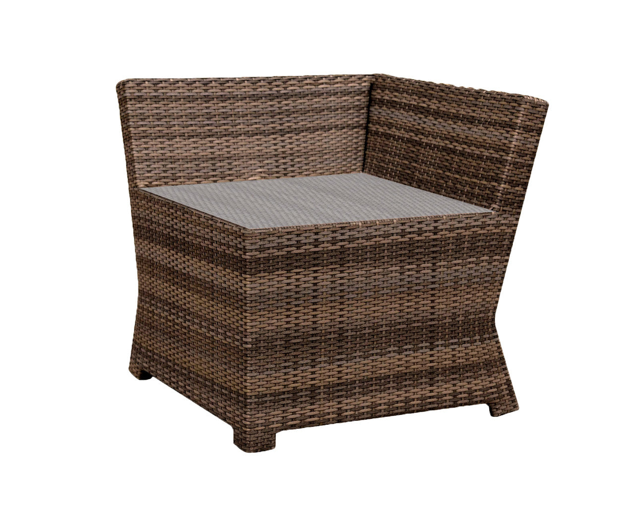 Forever Patio Brookside Wicker Corner End Table With Glass Top