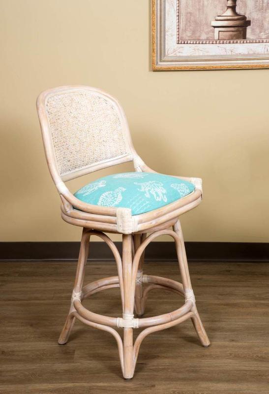 Alexander & Sheridan Cayman 24" Rattan Indoor Armless Bar Stool