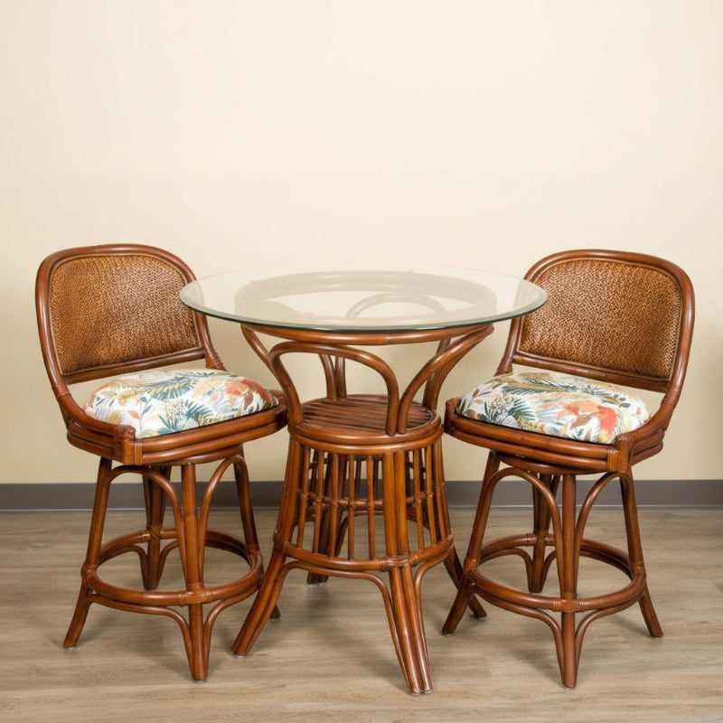 Alexander & Sheridan Cayman Rattan Indoor 2-Person Counter Set with Cushions