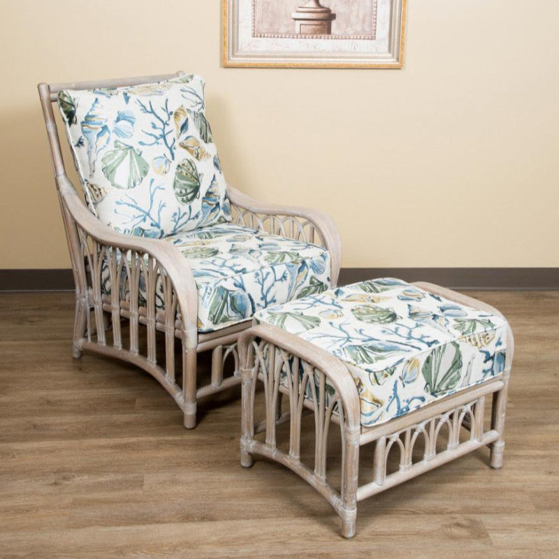 Alexander & Sheridan Cuba Rattan Indoor 2-Piece Lounge Chair Set with Cushions