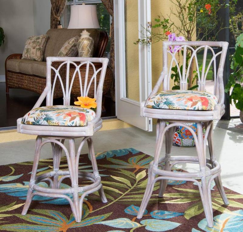 Alexander & Sheridan Cuba Rattan Indoor 30" Armless Bar stool