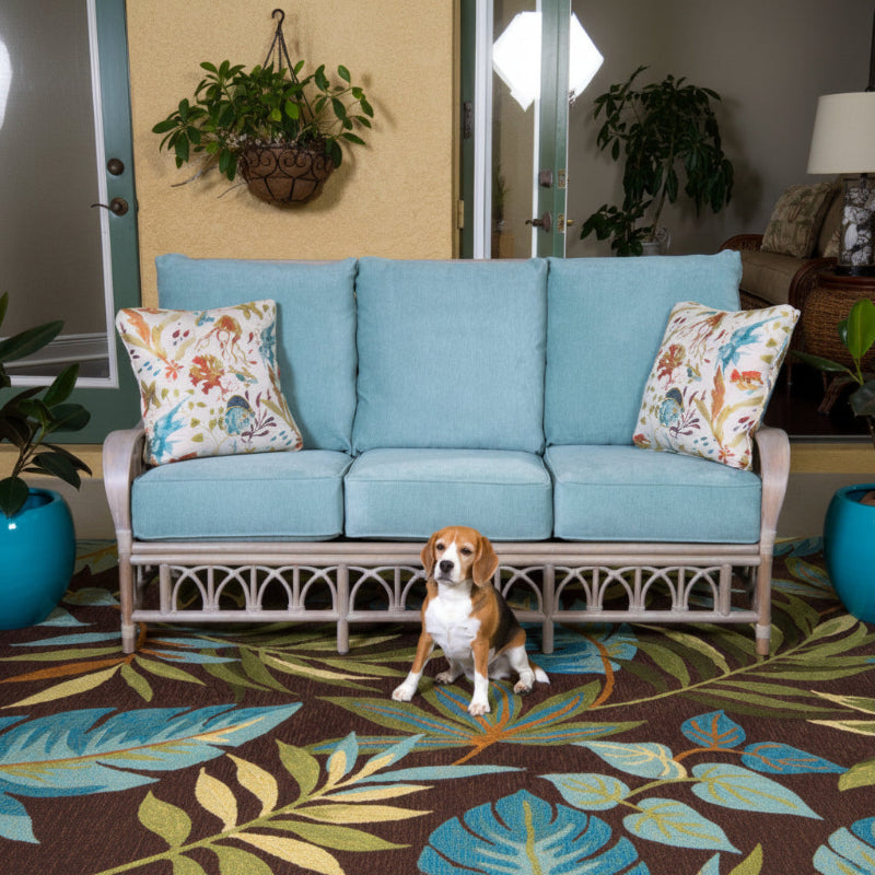 Alexander & Sheridan Cuba Rattan Indoor Sofa with Cushions