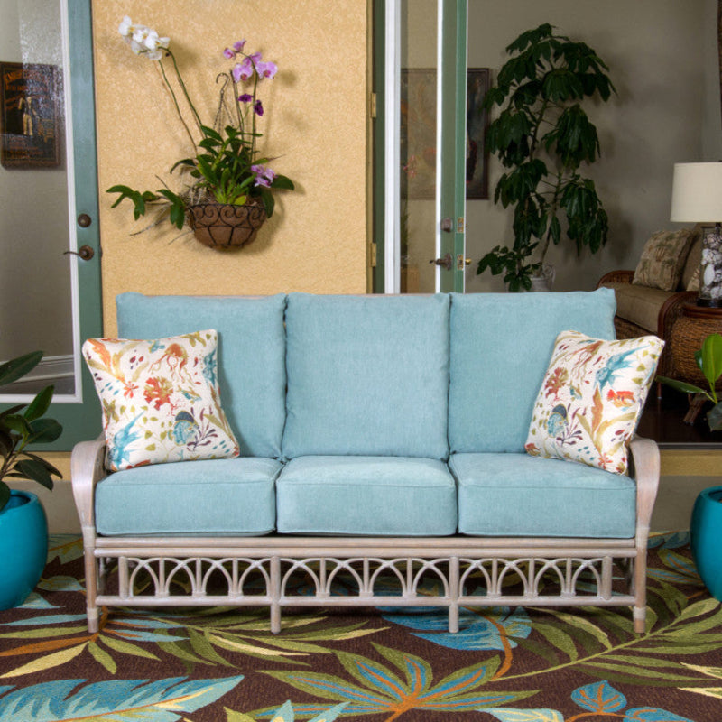 Alexander & Sheridan Cuba Rattan Indoor Sofa with Cushions