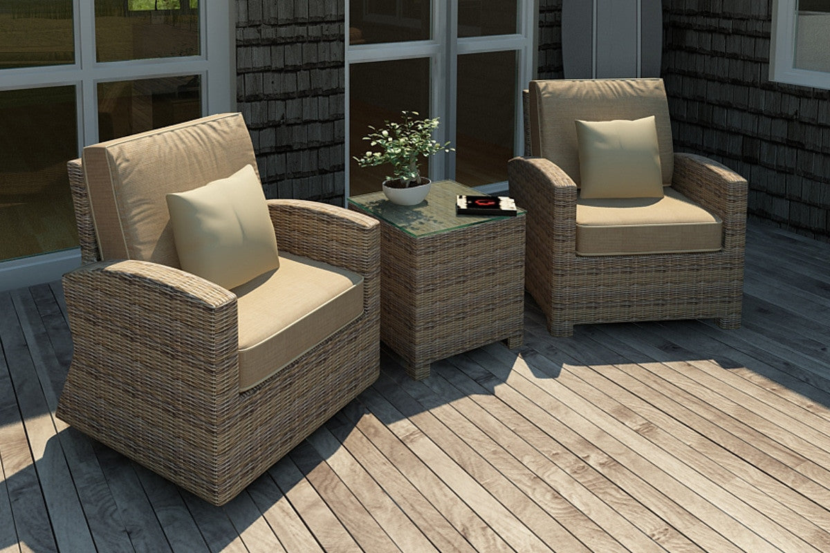 Forever Patio Cypress Collection 3 Piece Wicker Chat Set