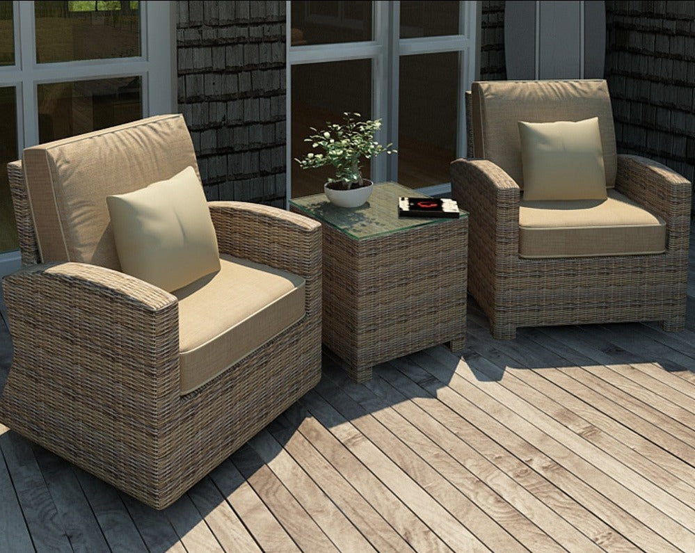 Forever Patio Cypress Collection 3 Piece Wicker Chat Set