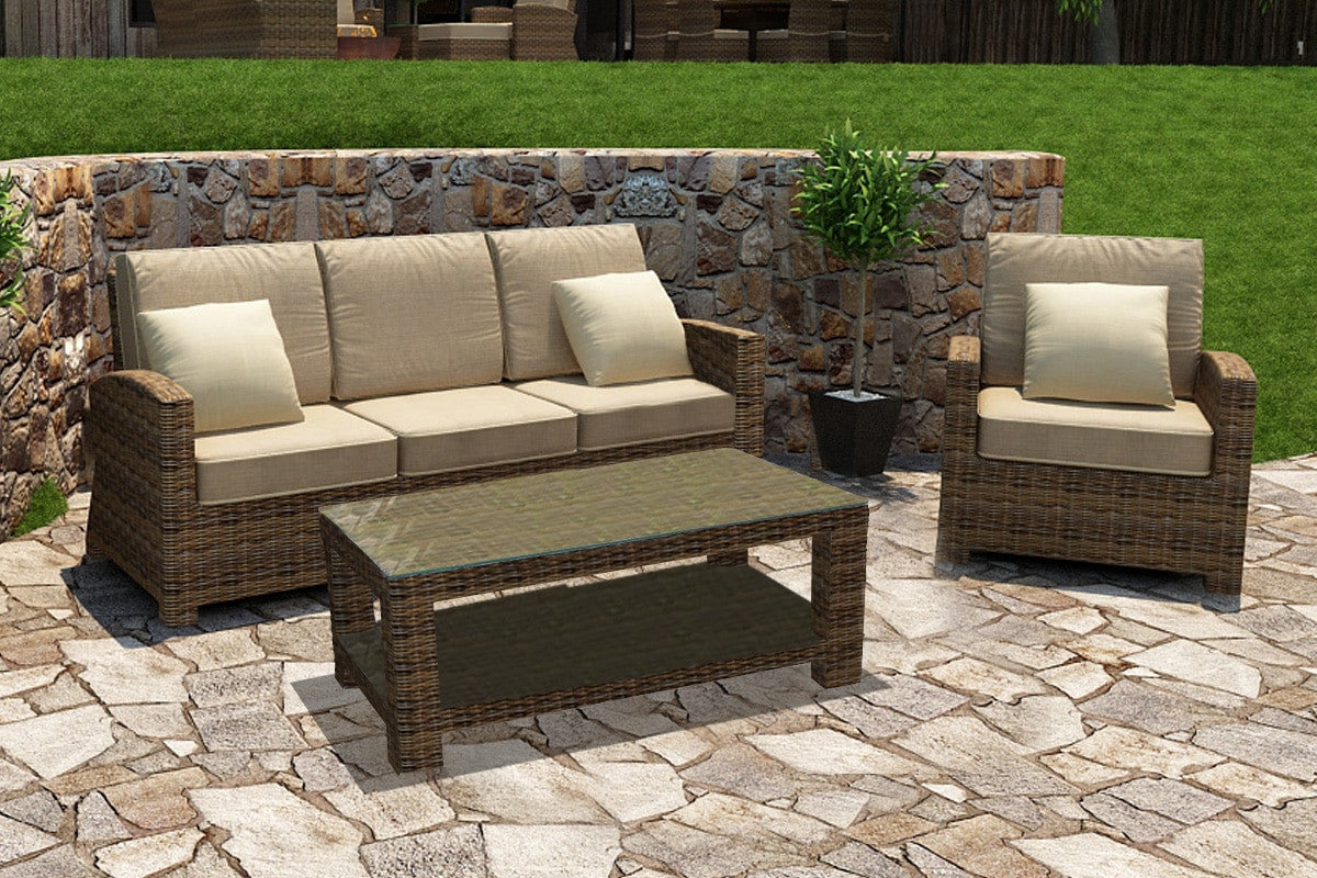 Forever Patio Cypress 3 Piece Wicker Sofa Set (Toss Pillows Not Included)