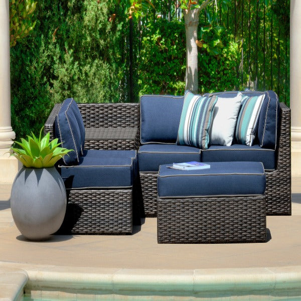 Forever Patio Horizon Wicker 4 Piece Sectional Set