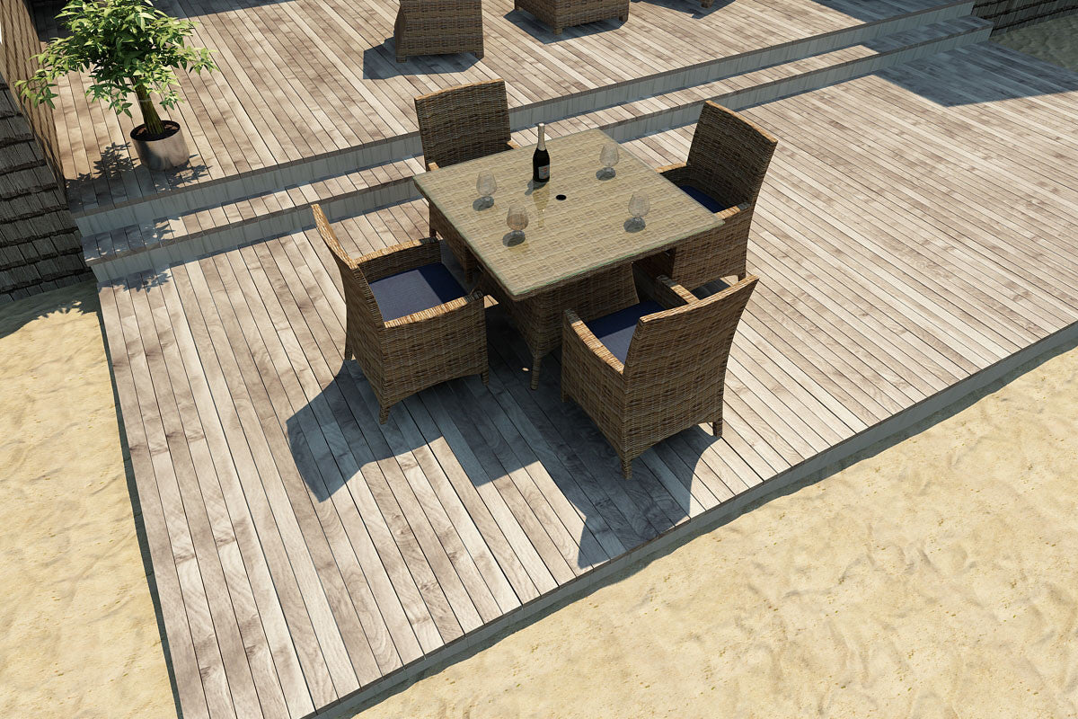 Forever Patio Cypress Collection 5 Piece Square Wicker Dining Set