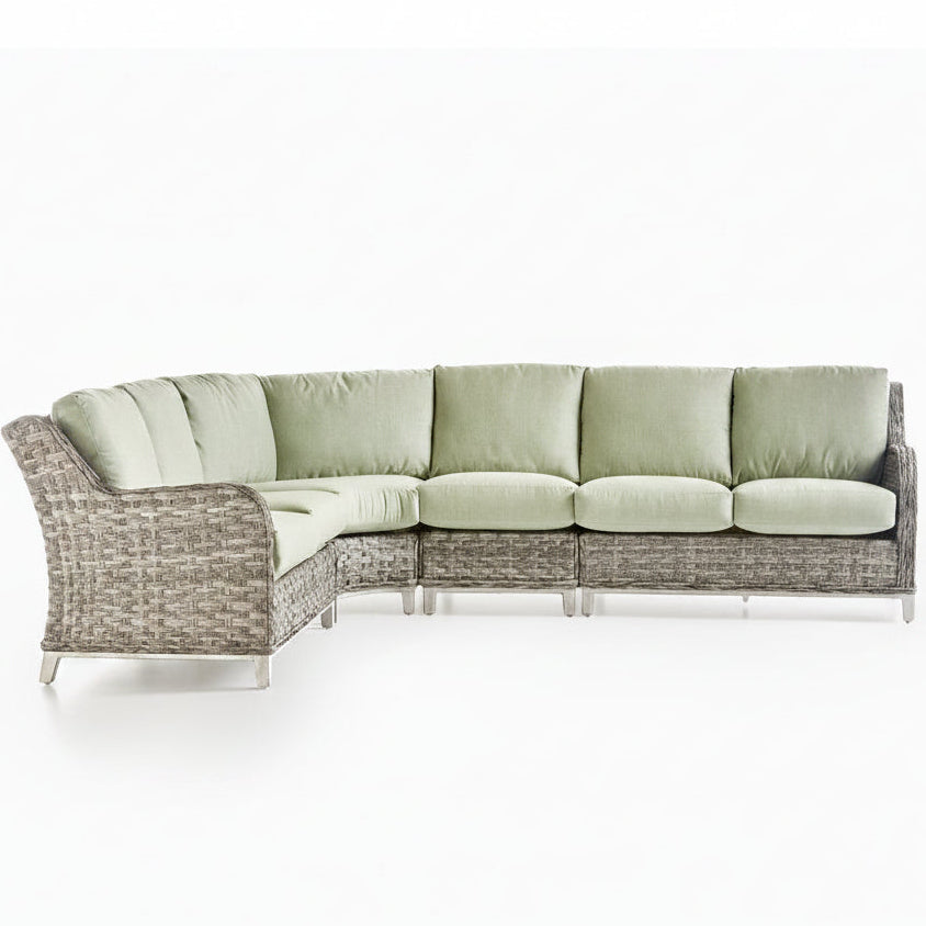 South Sea Rattan Grand Isle Wicker Outdoor 6-Person Patio Lounge Sectional Set