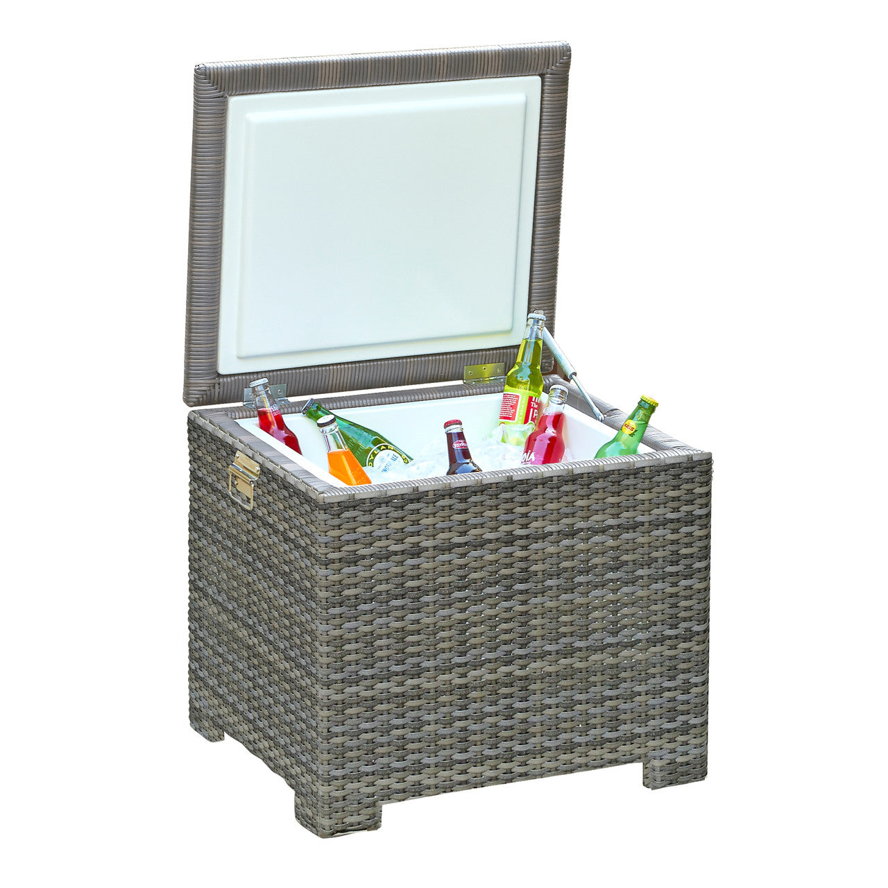 Forever Patio Hampton Wicker End Table Ice Chest