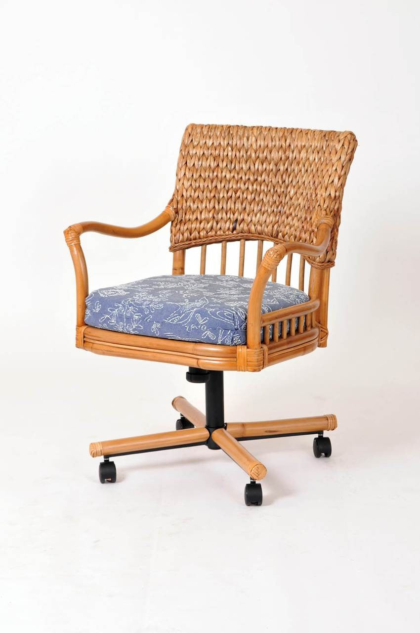 Alexander & Sheridan Key Largo Rattan Indoor Tilt Swivel Caster Dining Chair