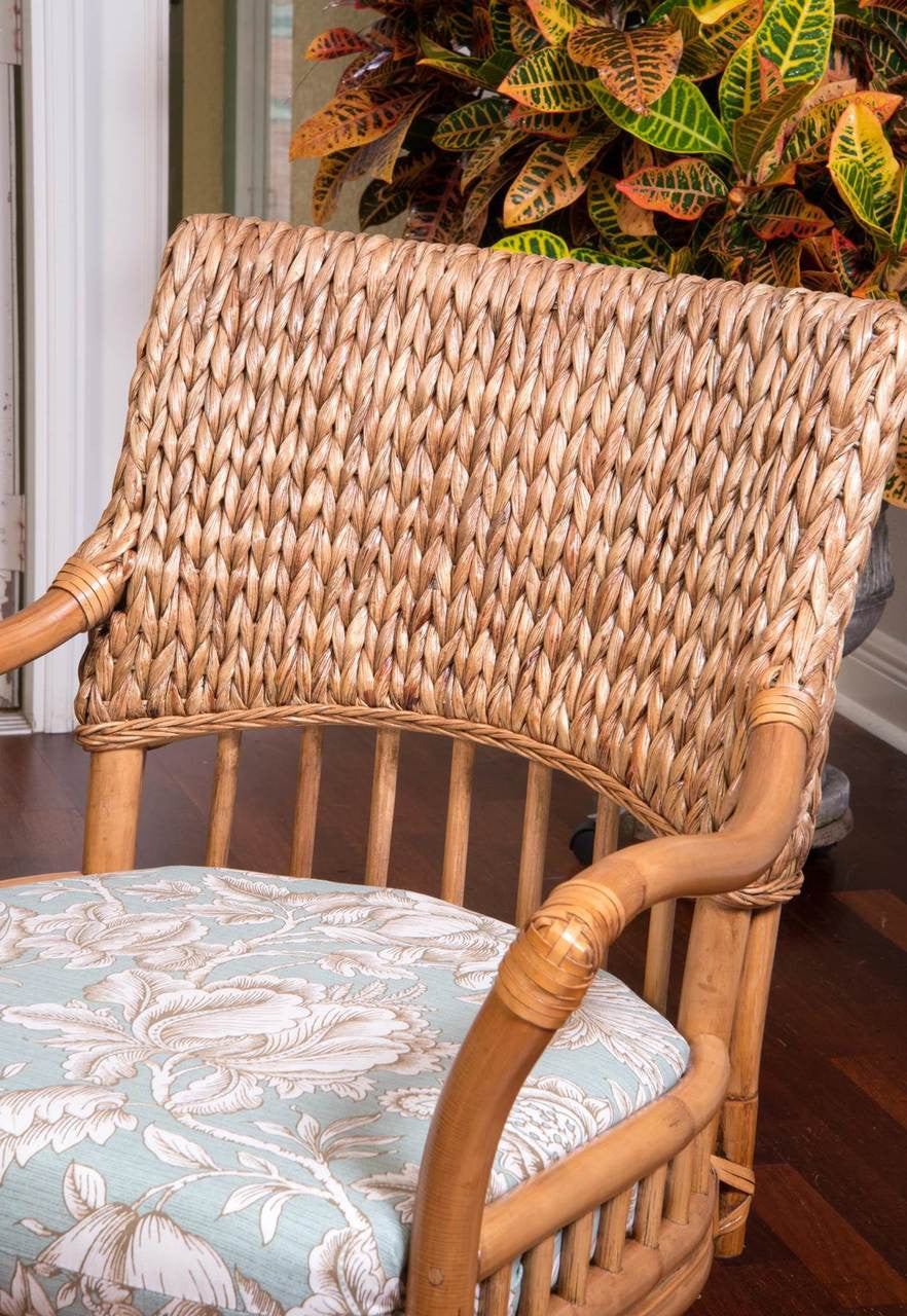 Alexander & Sheridan Key Largo Rattan Indoor Tilt Swivel Caster Dining Chair