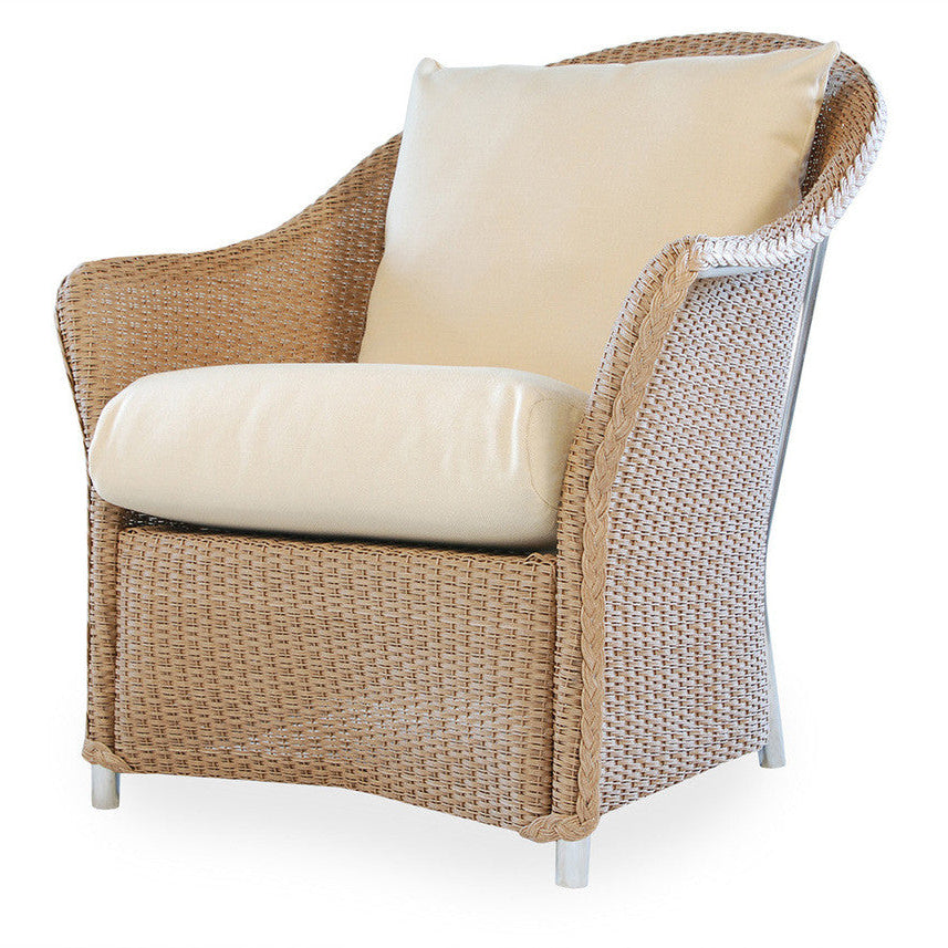 Lloyd Flanders Weekend Retreat Wicker Outdoor Lounge Chair + Ottoman