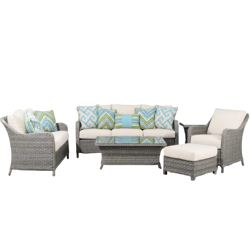 South Sea Rattan Mayfair Wicker Outdoor 6-Person Conversation Set