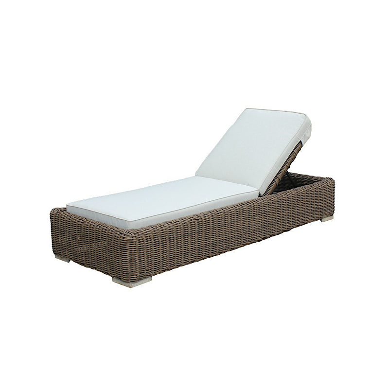 OUTSY Milo 79 X 31.5 Inch Outdoor Wicker Aluminum Frame Sun Lounger in Brown - white background