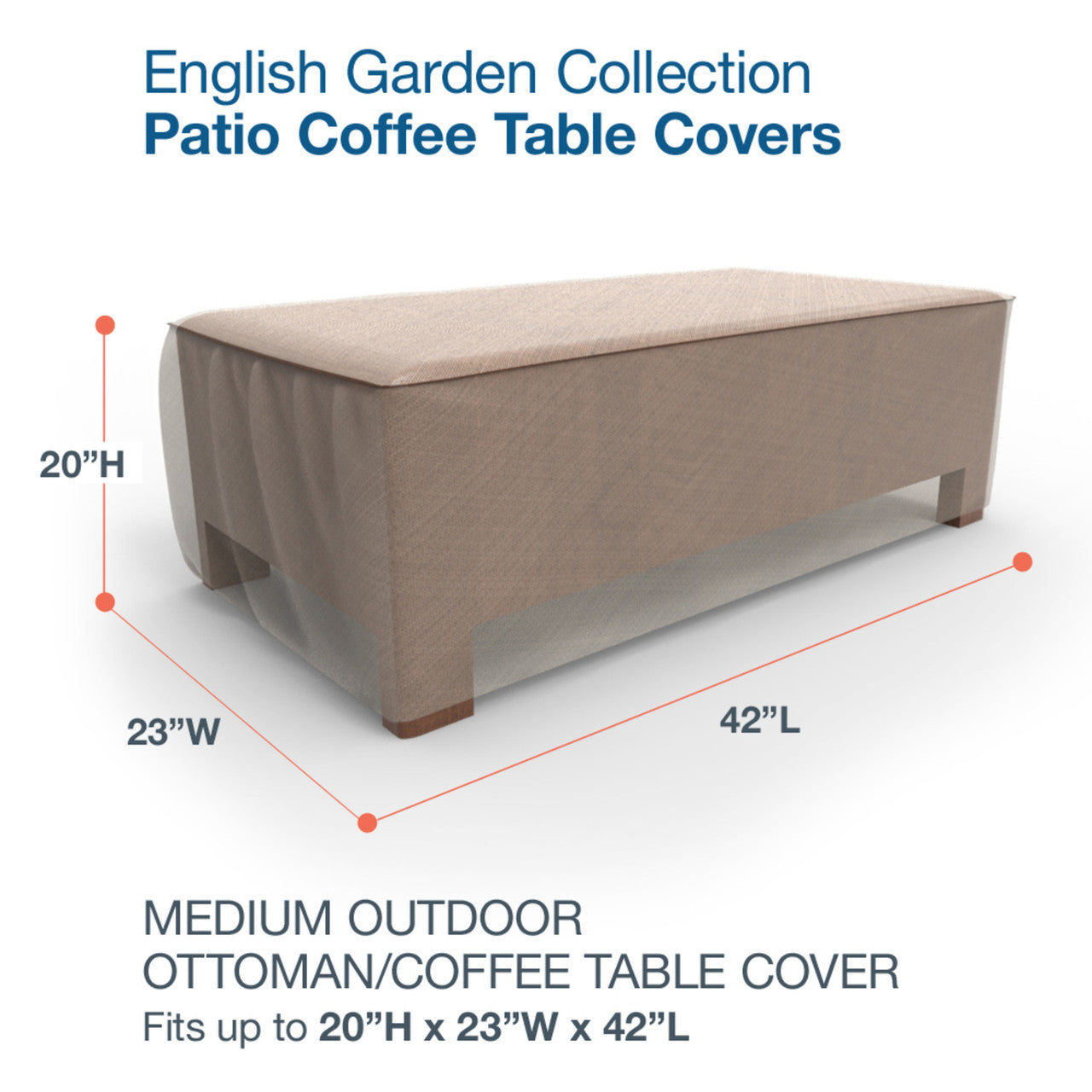 Budge Industries English Garden Patio Ottoman/Coffee Table Cover - Medium