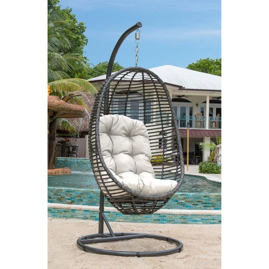 Panama Jack Graphite 2 PC Hanging Chair with Cushions