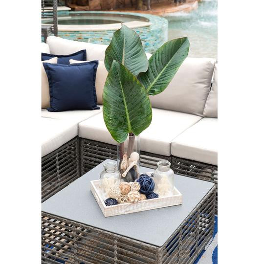 Panama Jack Graphite Square Coffee Table with Glass