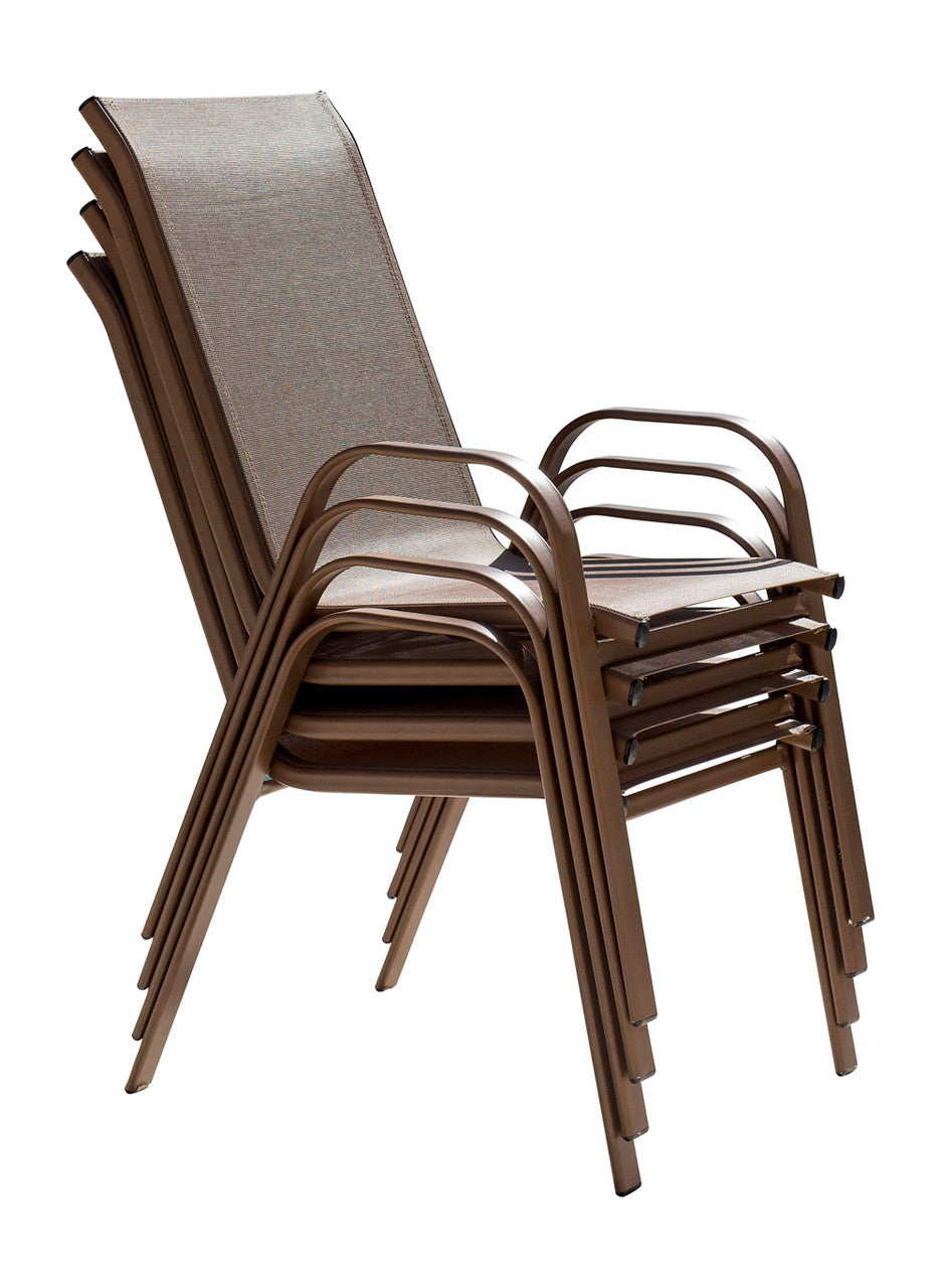 Panama Jack Café Stackable High Back Sling Arm Chairs - Set of 4