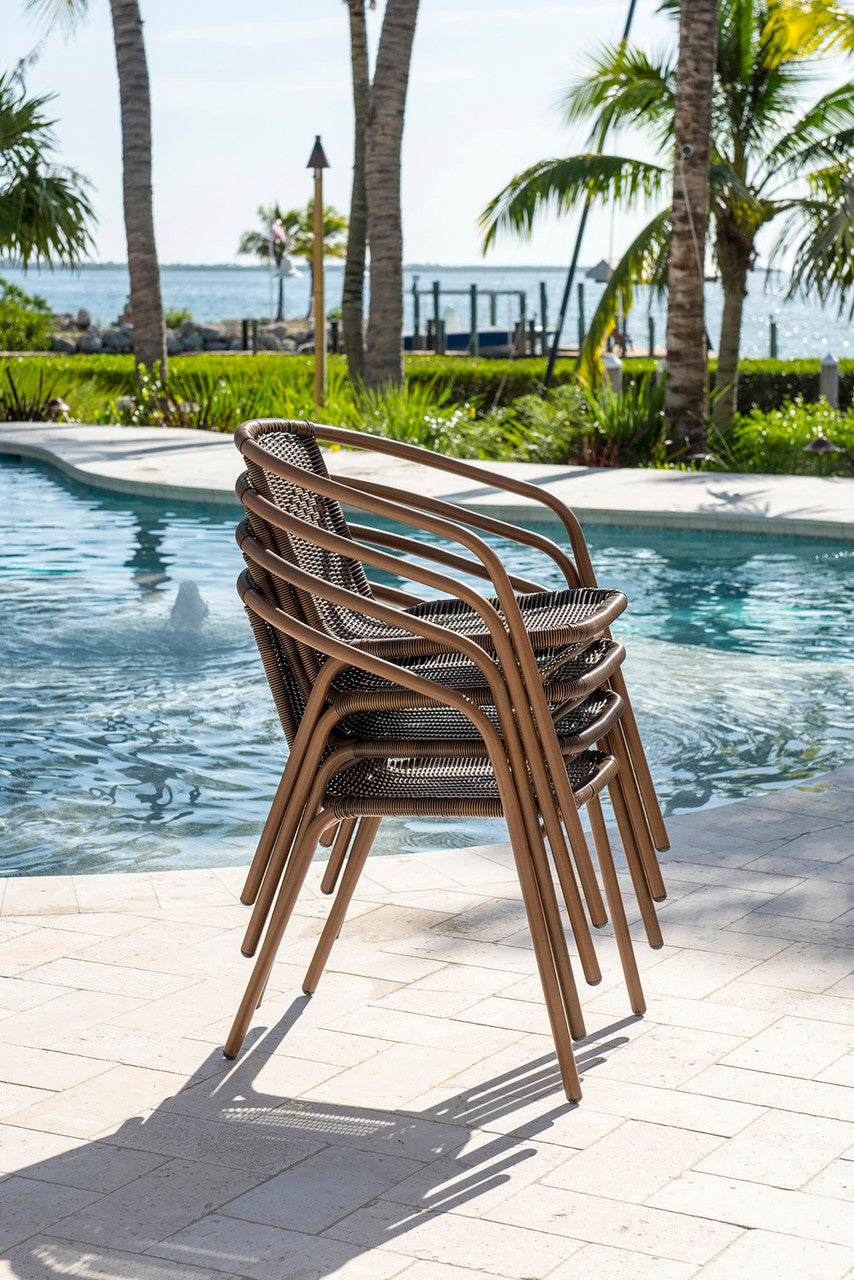 Panama Jack Café Stackable Arm Chairs - Set of 4